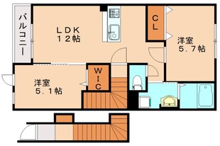 博多南駅 徒歩16分 2階の物件間取画像